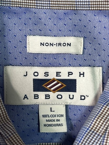 Joseph Abboud Mens Non-Iron Plaid Long Sleeve Shirt L - Picture 5 of 9