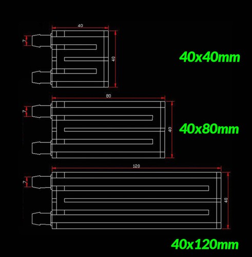 Water Aluminum Cooling Block for Liquid Water Cooler Heat Sink System PC CPU GPU - Afbeelding 5 van 19