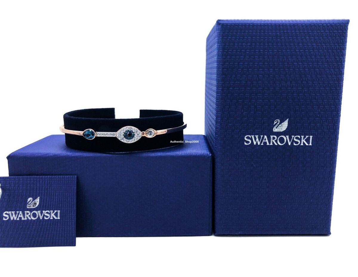 AUTHENTIC Swarovski Symbolic Duo Evil Eye Bangle Soft Bracelet