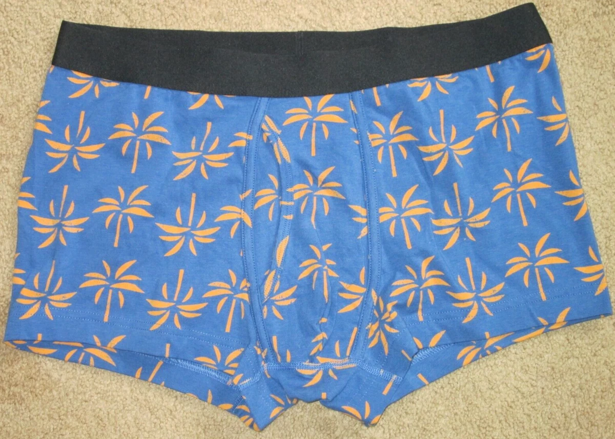 Goodfellow Co men s boxer TRUNKS sz L 1 PR blue w palm trees