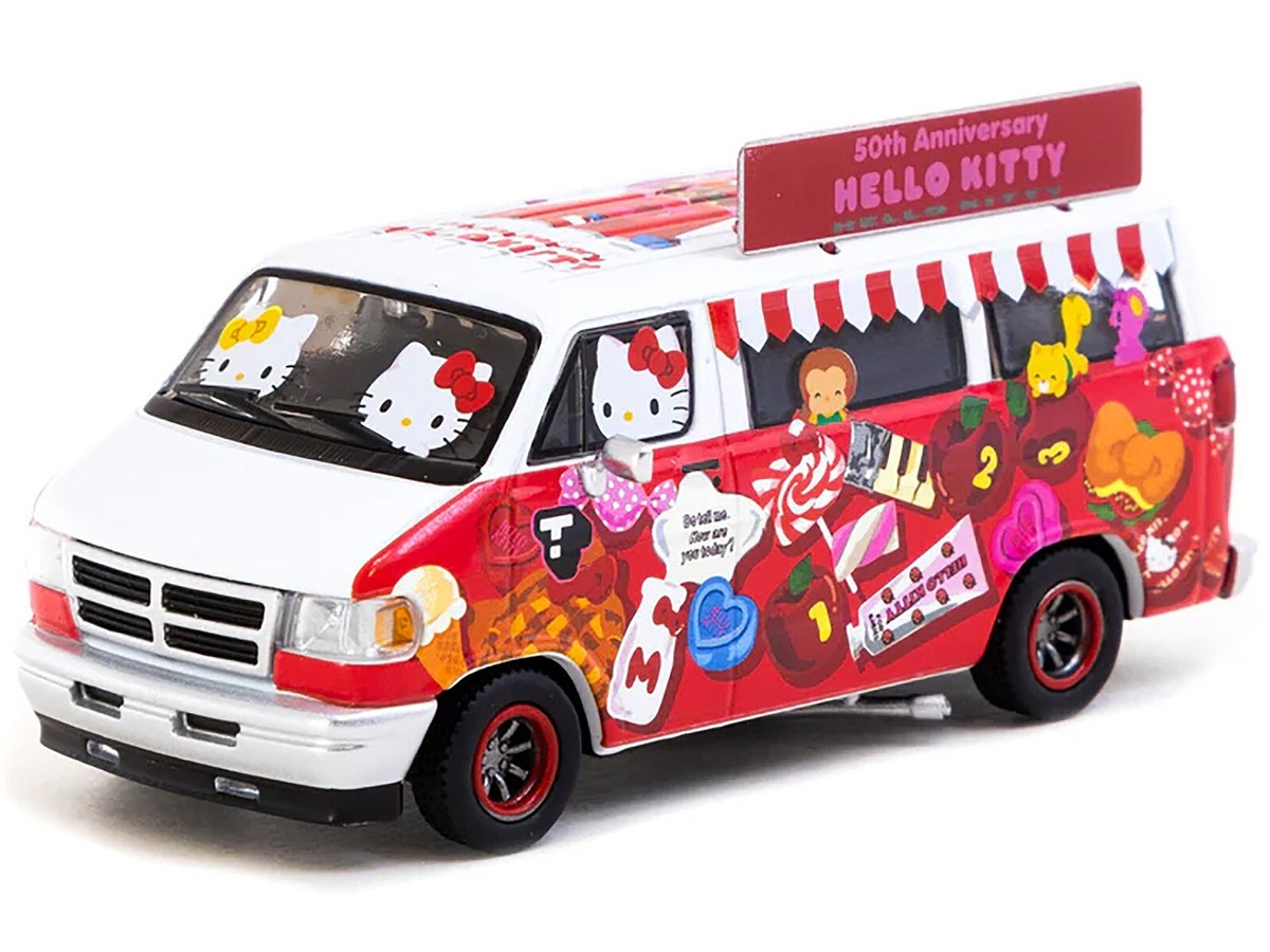 Tarmac Works Hello Kitty Dodge Van ミニカー Tarmac Works 1/64 Dodge Van Hello Kitty Food Truck