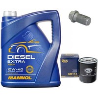 MotoröL Set 10W40 5 Liter + ÖLfilter + ÖLablassschraube FüR Citroen C25 Bus 1.9