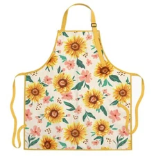 Sunflower Apron for Women with Pocket Chef Aprons For Kitchen Cooking Baking ...