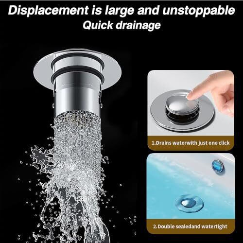 2er Pack Edelstahl Boden Abfluss Filter Bad Waschbecken Haarfänger Abfluss Filter - Bild 4 von 6