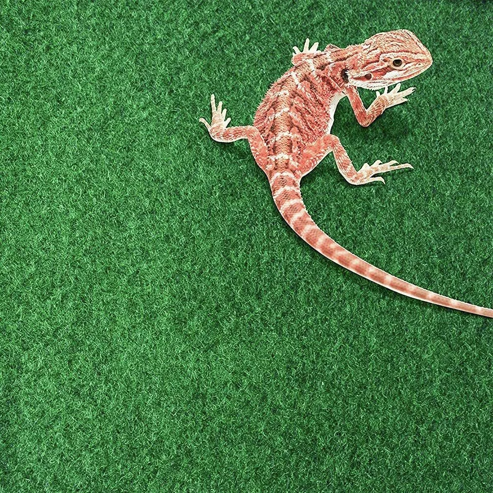 Moisturizing Reptile Carpet Green Fiber Mat for Bearded Dragons Tortoise