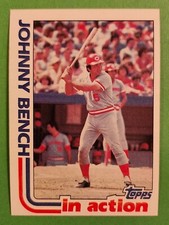 Johnny Bench 1982 Topps In Action #401 M Cincinnatti Reds Hall Of Fame Catcher