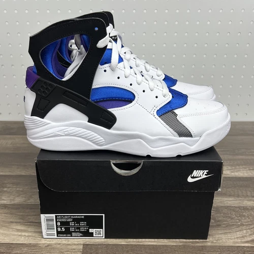 Nike Air Flight Huarache Varsity Purple Royal Blue DS New FD0183-101 Men's Sz 8