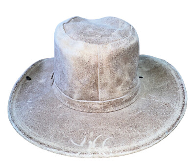 Minnetonka Hat Aussie Safari Tan Genuine Suede Leather  display picture 3