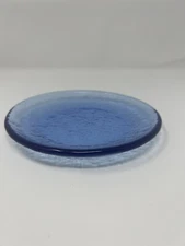 Fire and Light Recycled Glass Small 6 5/8” Appetizer Cobalt Blue