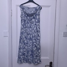 Vintage Marks & Spencer Sleeveless Pale Blue Party Slip Dress - Cowl Neck UK 10
