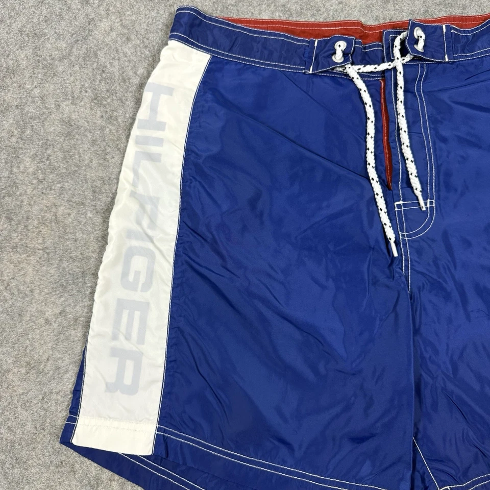 Tommy Hilfiger Swim Trunks Beach Surfing Board Shorts For Men's Size Medium Blue - Image 2 of 4