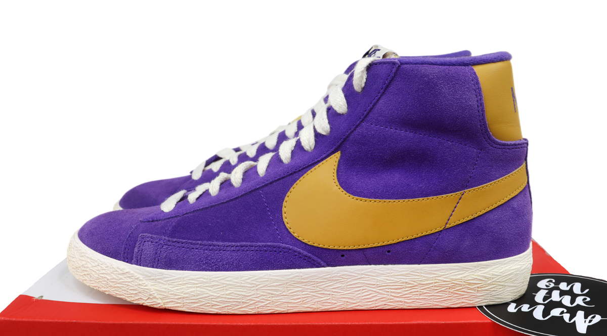 Nike Blazer Mid Suede Vintage Court Purple Gold Lakers UK 8 US 9