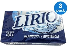 LIRIO SOAP Laundry Kitchen Detergent Cleaning Jabon Lavanderia Ropa 14.1oz 3Bars