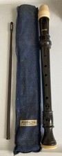 Vintage Allios Recorder Black and Ivory-plastic With Cloth Case Cleaning Rod