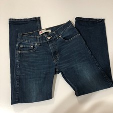 Levi's 505 Youth Straight Leg Dark Blue Jeans Youth Size 14 REG W27"XL27"