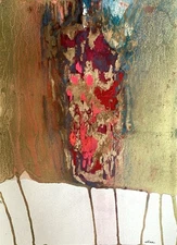 Abstract Mixed Media Painting on 11 X 15” Paper Contemporary