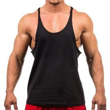 Men Gym Muscle Workout Fitness Tank Top Y Back Bodybuilding Stringer Shirt↷