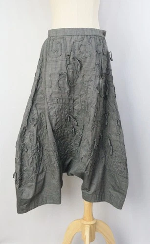 Authentic HaaT ISSEY MIYAKE Gray Drop Crotch Pants 342 0199