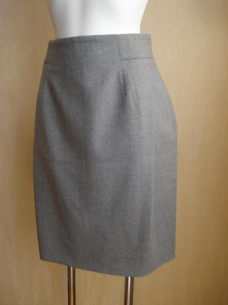 Women Akris Skirt Grey Wool 38 / M / 46