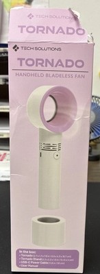 TECH SOLUTIONS TORNADO HANDHELD BLADELESS FAN LIGHT WEIGH RECHARGEABLE