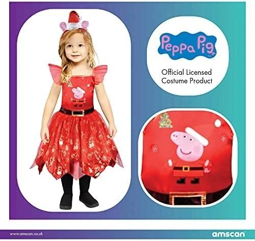Vestido de Navidad Peppa Pig Disfraz con Diadema 3-4 Años Foto 2 de 3