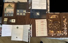 Collection de pièces et billets de banque vintage canadiens de 1 centime argent Royal Mint lot de 2 $ contre