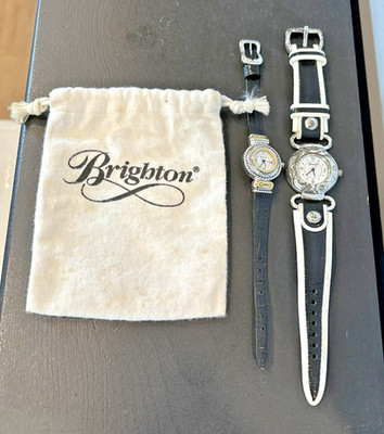 Brighton Greenwich & Cody Wrist Watch Silver Tone 1 w/ Calfskin Band New Battery