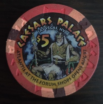 $5 Caesars Palace Casino Las Vegas Atlantis At The Forum Shops 1997 Casino Chip