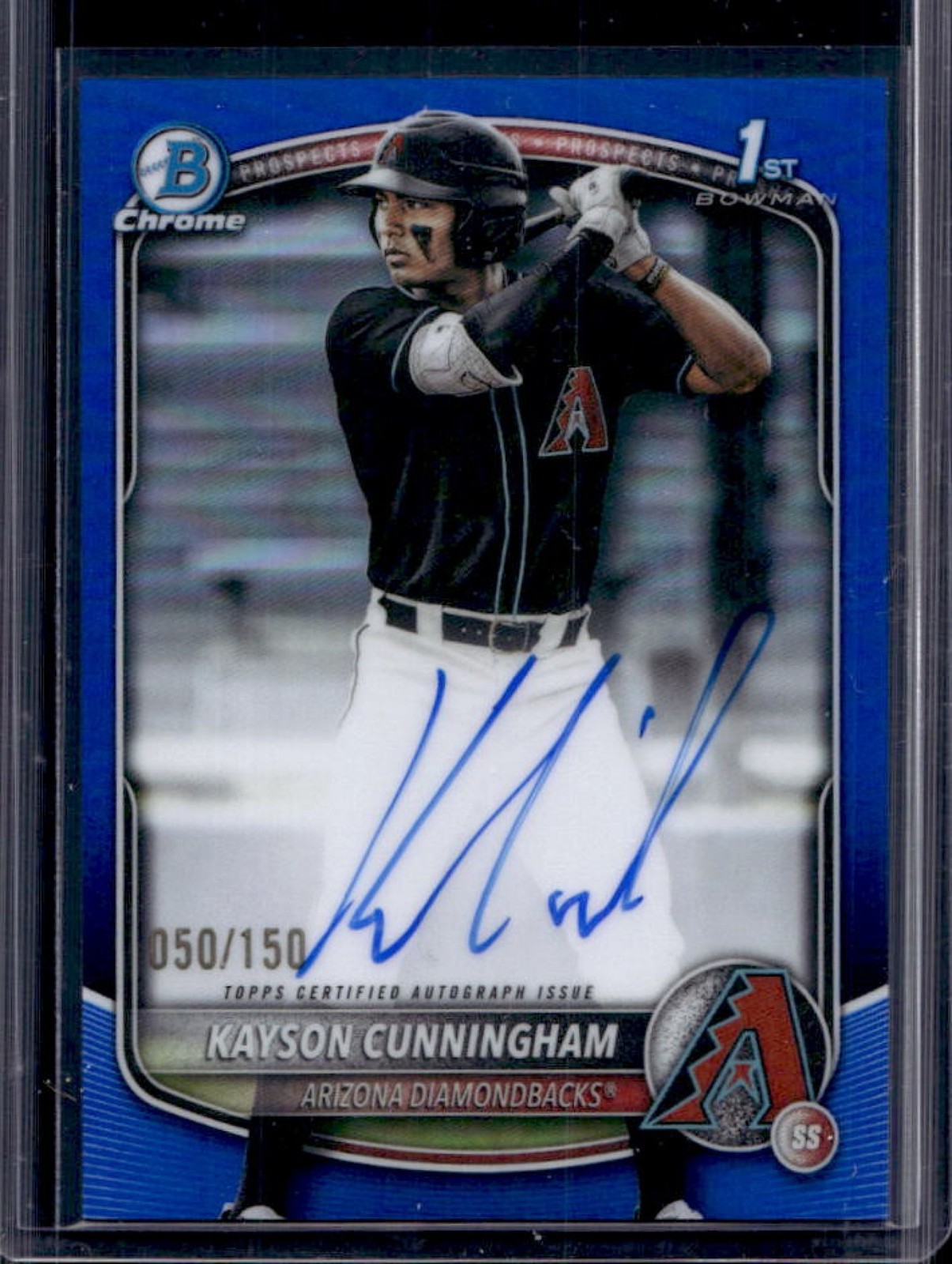 2025 Bowman Draft Kayson Cunningham Chrome Auto Blue Refractor 1st #/150