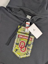 University Oklahoma Sooners Nike Jordan Veterans Day Hoodie Mens Small Black NWT