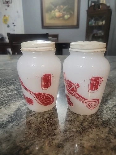 Vintage Rare Fire King Salt And Pepper Shakers