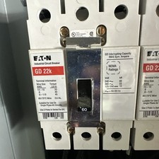 Eaton Cutler Hammer GD 22K, 60A 3-Poles, Cicuit Breaker
