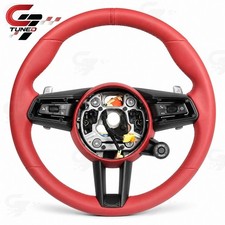 Red Leather Steering Wheel For Porsche 911 991 2011-2019 Old To New With Paddle