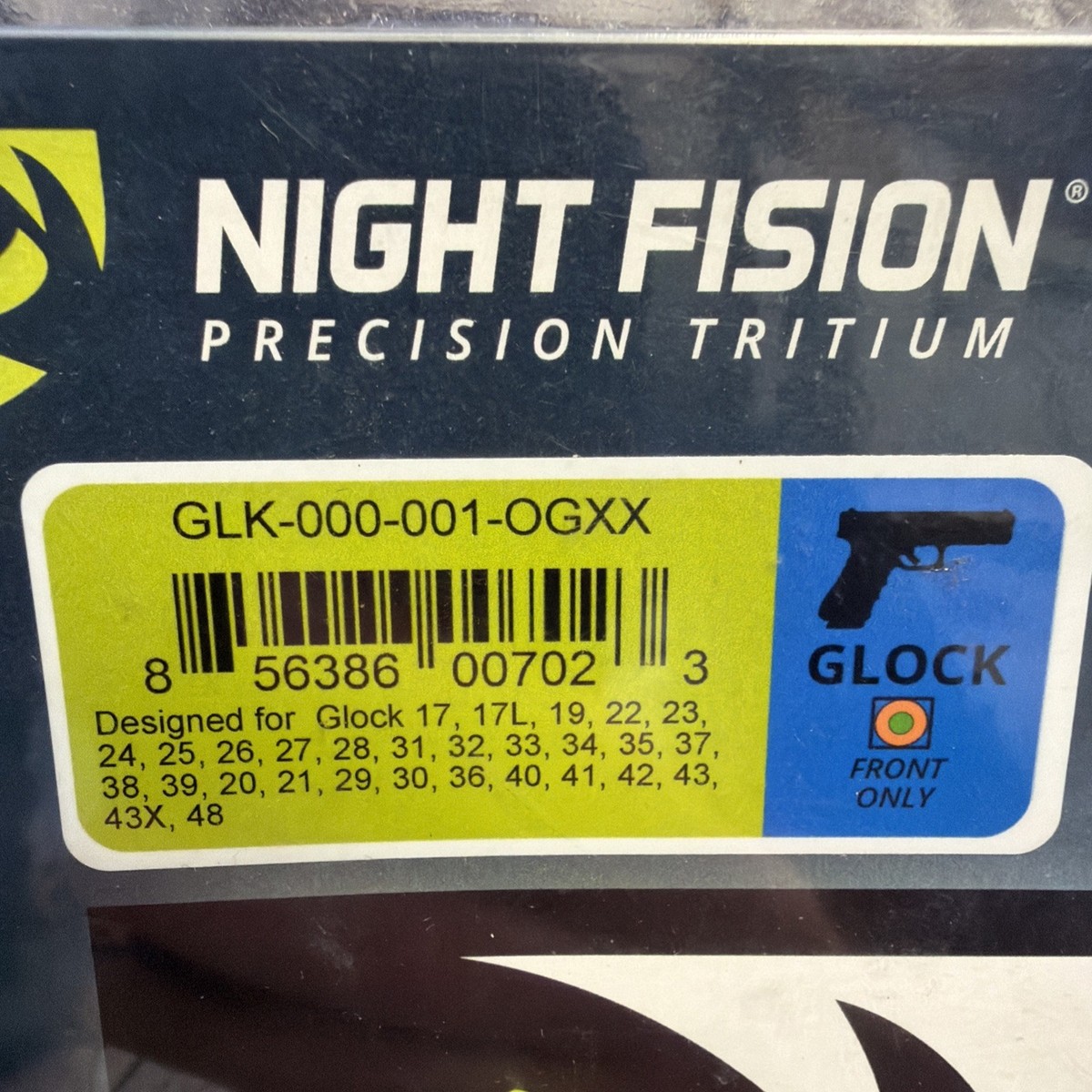 Night Fision Tritium Front Sight Orange Dot Glock 17 19 22 23 26