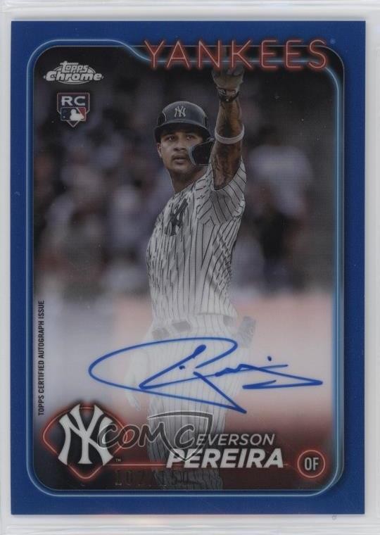 2024 Topps Chrome Rookie Blue Refractor /150 Everson Pereira #RA-EP Auto 0o48
