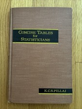 Concise Tables for Statisticians ~ K.C. Sreedharan Pillai • SIGNED Hardcover 1st