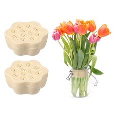 2Pcs Silicone Stem Holder for Flowers Spiral Ikebana DIY Arranger, Yellow S