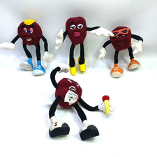 Lot of 4 Vintage 1988 Applause poseable plush California Raisins toy dolls