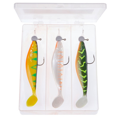 Balzer MK Pike Box 3 - 3 Gummifische + 3 Jigköpfe, Gummiköder, Softbaits, Köder 