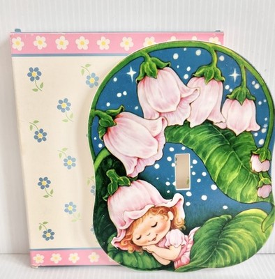 Vintage 1983 Avon Little Blossom Glow in Dark Light Switch Cover Floral NIB New