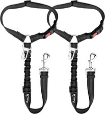Dog Seat Belt for Car, 2 Pack Dog Car Harness Seatbelt Adjustable with Elasti...