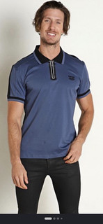 Polo NastyPig Axel Para Hombre Bloque de Color 1/4 Cremallera Manga Corta Cuello XL