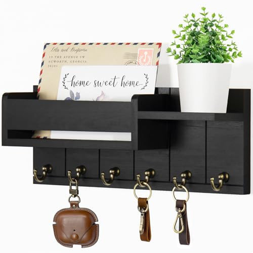 Key Holder Wall Mount - Decorative Key Rack and Mail