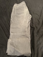 K HL Men's Gray Cotton Blend Casual Pants Straight Leg Button Zipper Pockets