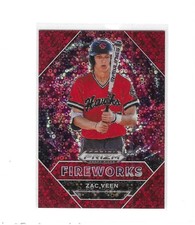 Zac Veen  -2020 Panini Prizm Draft Fireworks- RED DONUT CIRCLES #54/99 - Rockies
