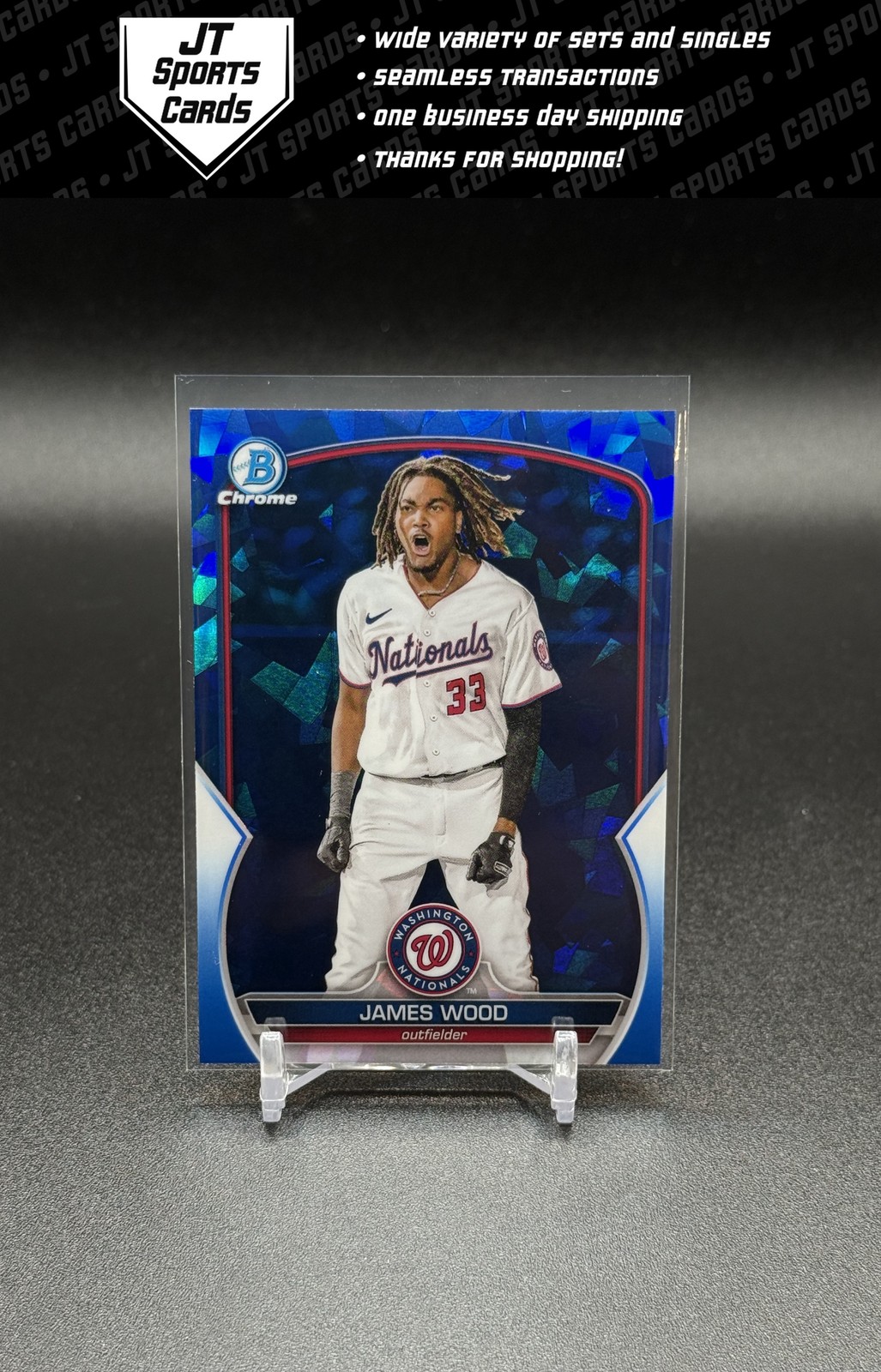 2023 Bowman Chrome Sapphire James Wood BCP-224 SP Variation Washington Nationals
