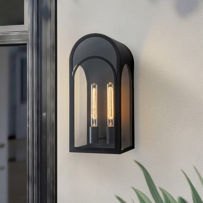 20   LED Modern Wall Sconce,Black Outdoor Wall Lights Fixture Long Porch Light