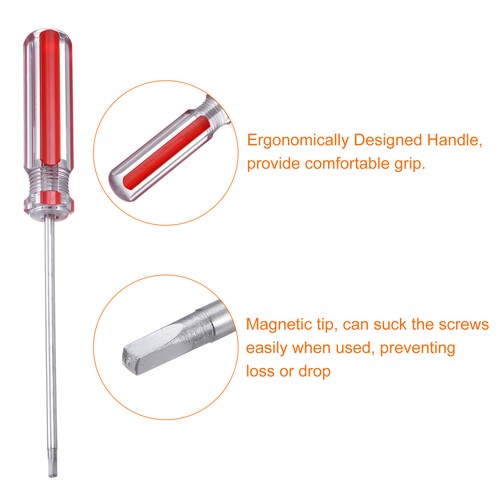 Cacciavite Quadrato Magnetico 75mm Lunghezza SQ0 2mm Avvitatore a 4 Punti, Rosso - Foto 4 di 5