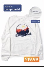 camp david Beaver Creek White Pullover Sweatshirt M Graphic Print Logo