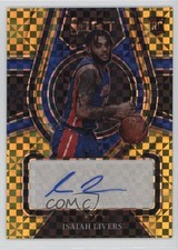 2021-22 Panini Select Rookie Signatures Gold Prizm 7/10 Isaiah Livers Auto r7d